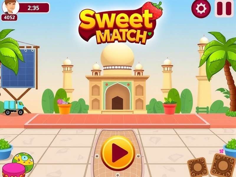 Sweet Match India showing match-3 mechanics with Indian sweets Sweet Match India Gameplay Screenshot